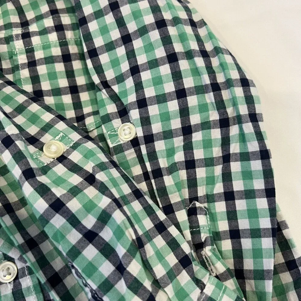 Gap Green Plaid Button Down Shirt Size 4